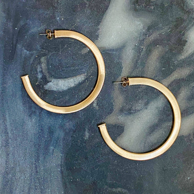 Satin Finish Gold Plated Hoop